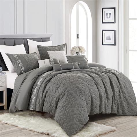 Madison Park Signature Essence Oversized Cotton Clipped Jacquard Comforter Set with Euro Shams and Throw Pillows. . King size comforter set